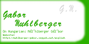 gabor muhlberger business card